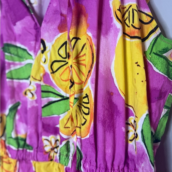 Donna Morgan Purple Dress with Lemon Print | size 8 | - Picture 3 of 9